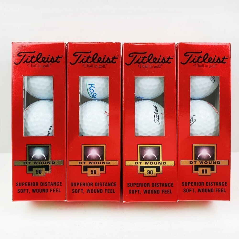 Titleist DT Wound 90 Golf Balls 12 Ct. Dupont Kosa Logos Made USA NOS